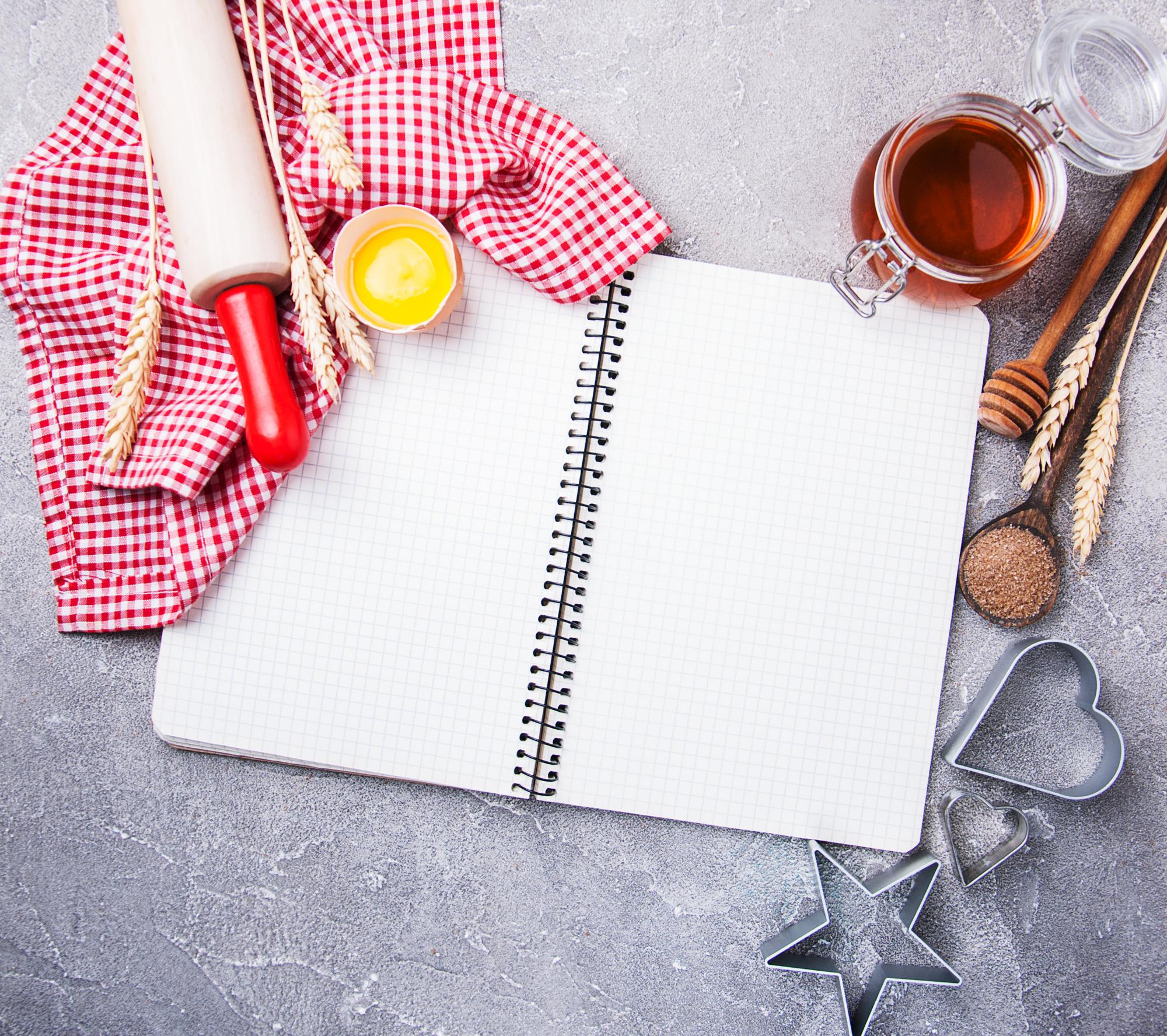 Notebook with menu planning